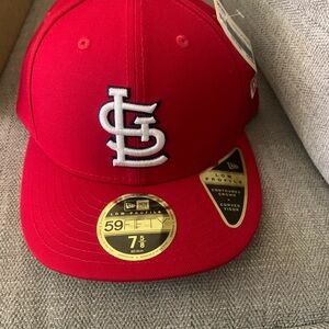 New Era Red Fitted Cap with Embroidered Logo